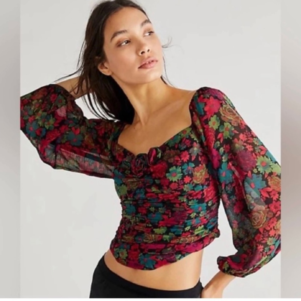 NEW Free People Oh Layla Floral Blouse